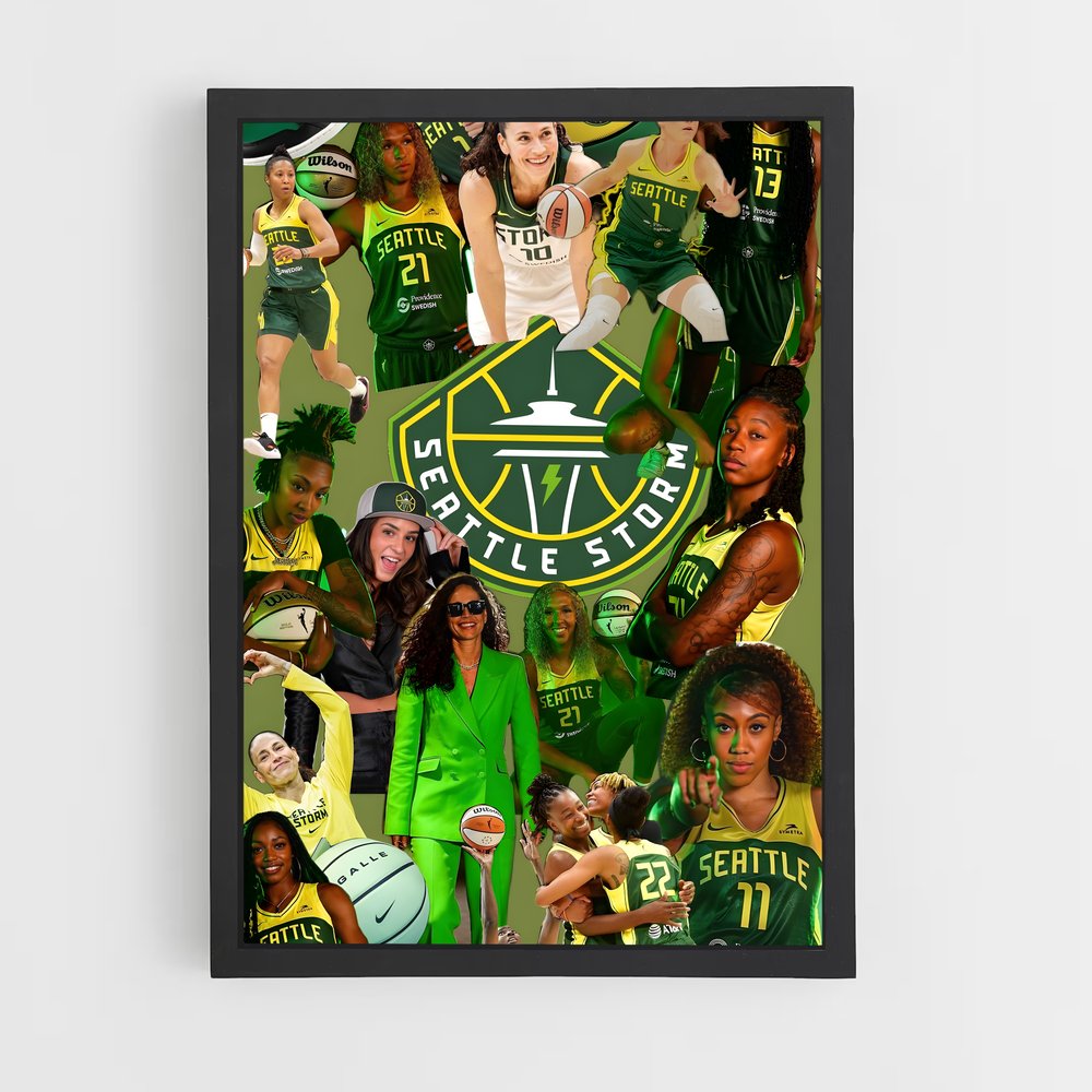 Poster Sourires de Seattle – affiche Basketball (vue 2)